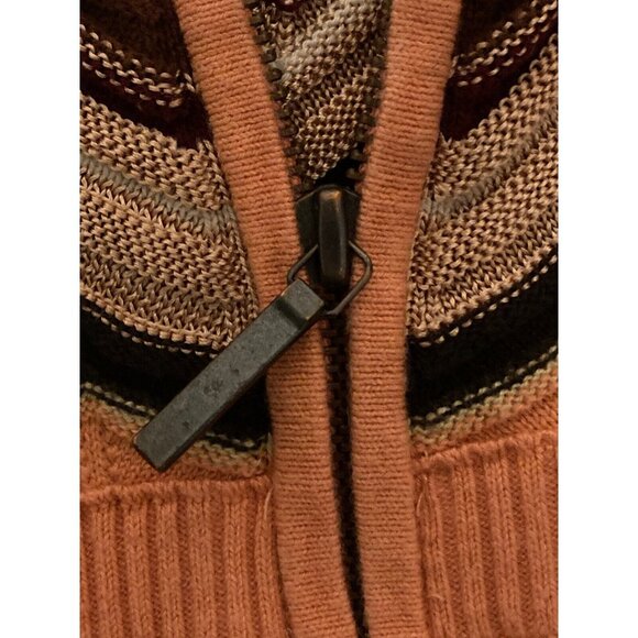 MISSONI Zigzag Chevron Brown Blue Orange Girl Sweatshirt Hoodie Jacket POCKETS M - Picture 5 of 8